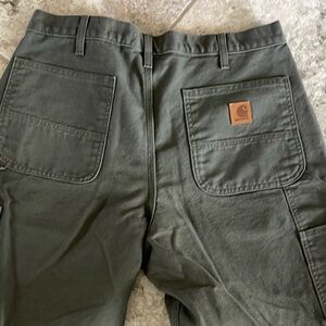 Carhartt B11 Washed Duck Work Loose Fit Pant Olive Green Canvas Workwear 36 x 34